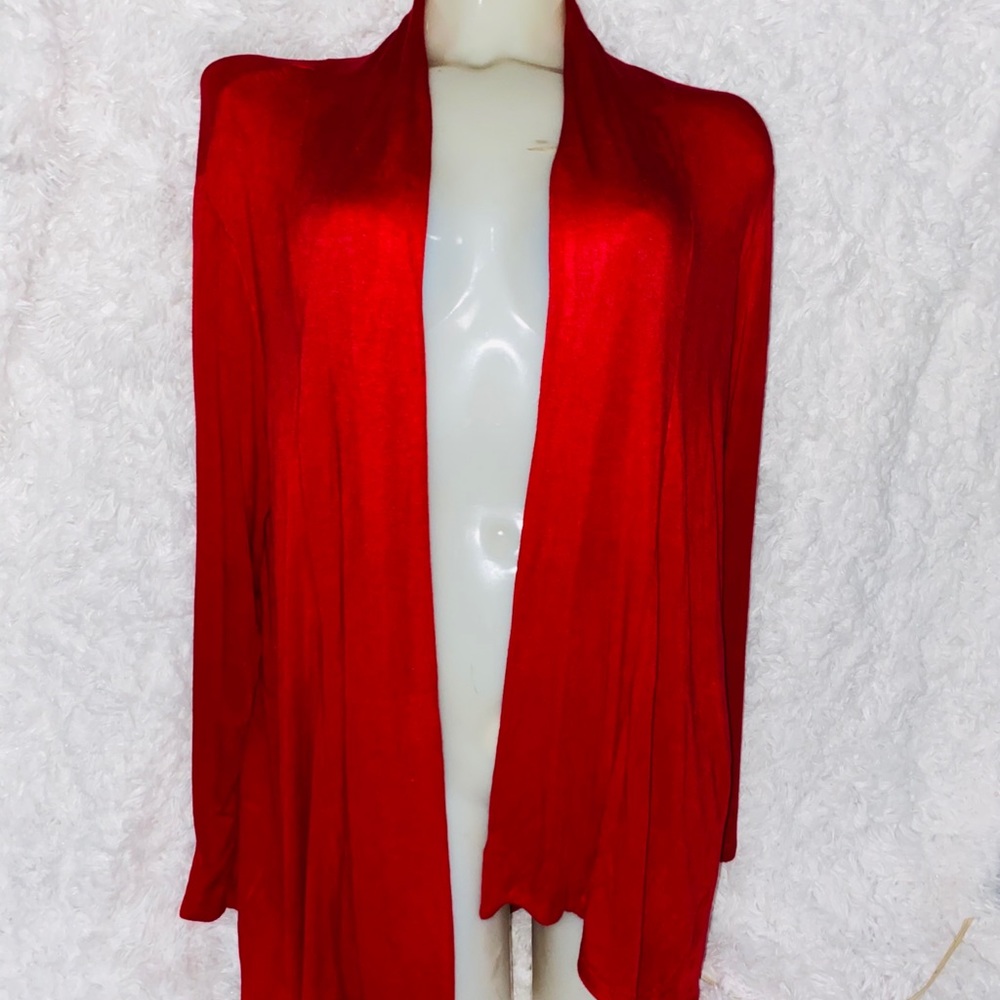 Red cardigan